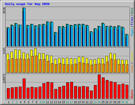 Daily usage for May 2020