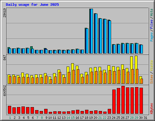 Daily usage for June 2025