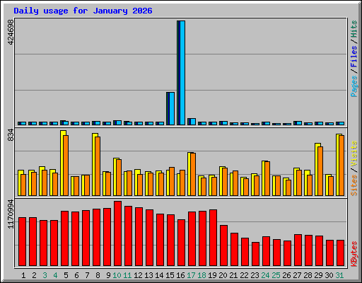 Daily usage for January 2026