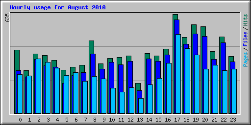 Hourly usage for August 2010