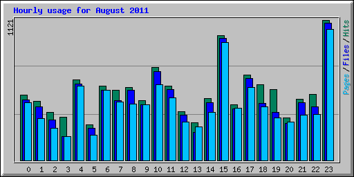 Hourly usage for August 2011