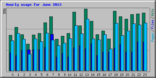 Hourly usage for June 2013