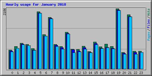 Hourly usage for January 2018