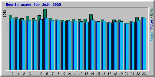 Hourly usage for July 2025