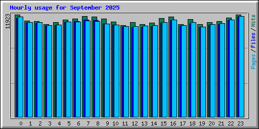Hourly usage for September 2025